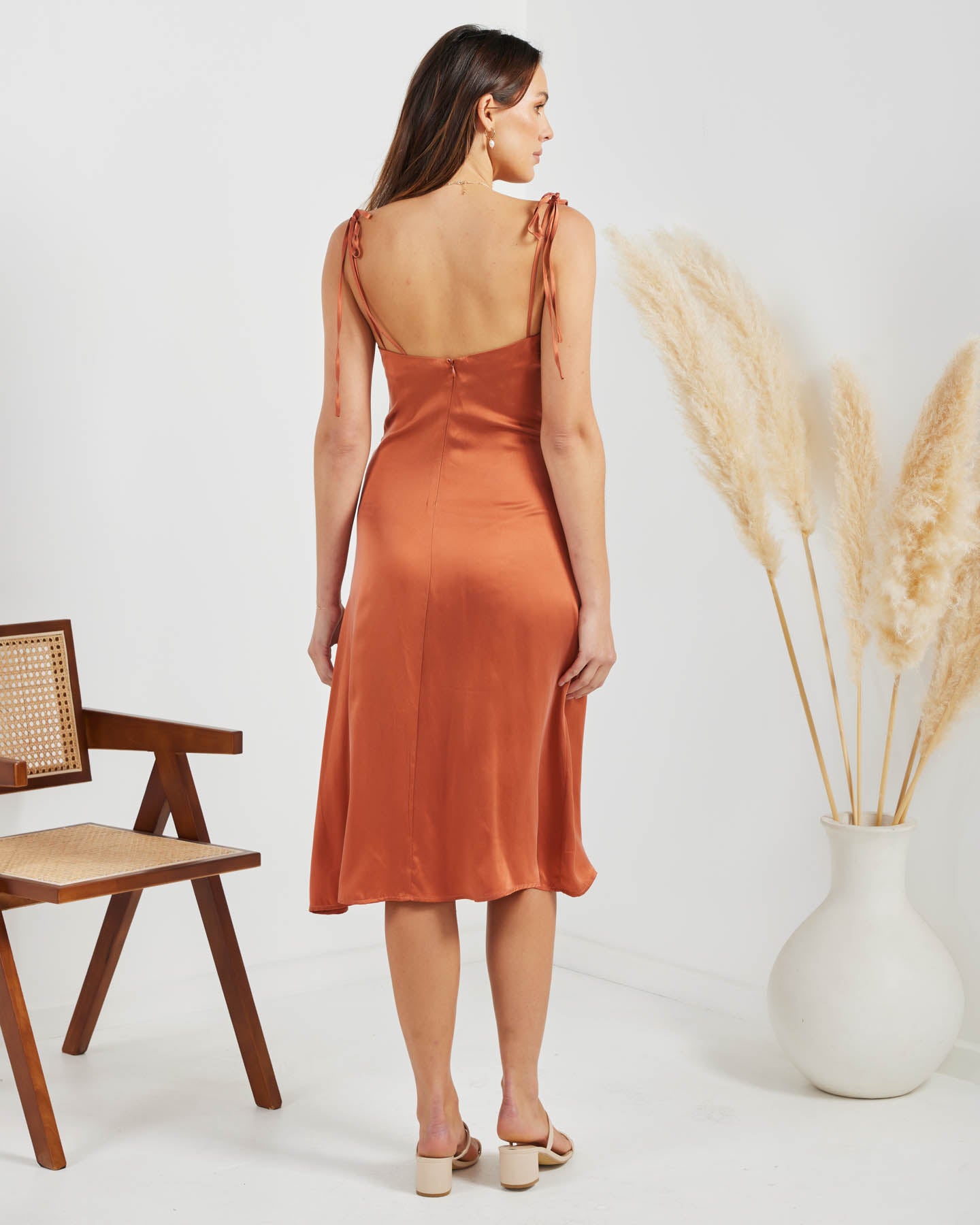Silk rust clearance dress