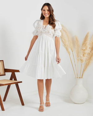 Alma Dress-White