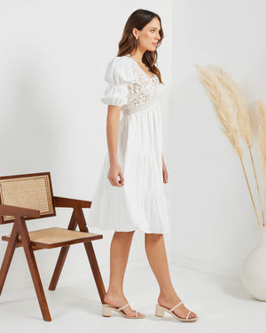 Alma Dress-White