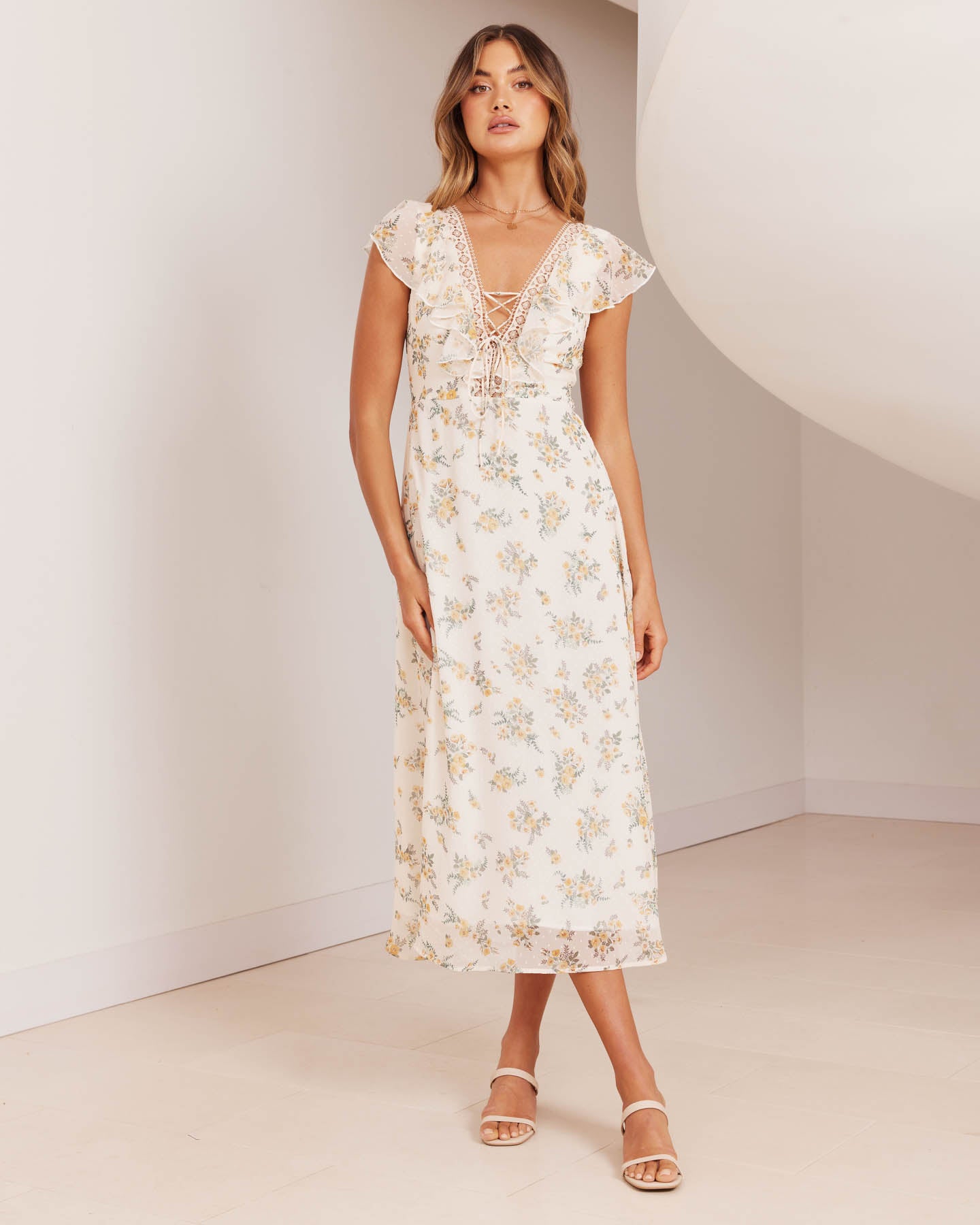 Lillian Dress-Yellow Floral