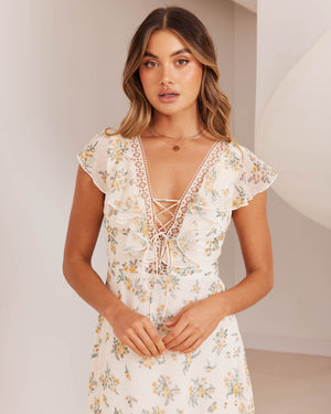 Lillian Dress-Yellow Floral