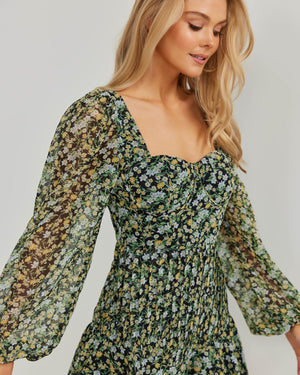 Ayva Dress- Green Floral