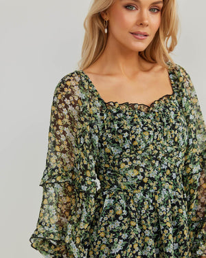 Allira Dress-Green Floral