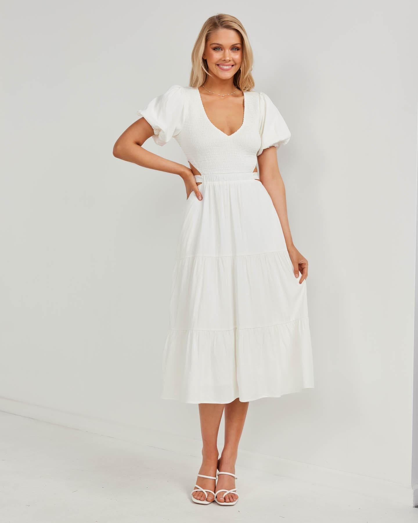 Quenna Dress-White