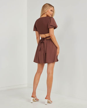 Quentina Dress-Brown