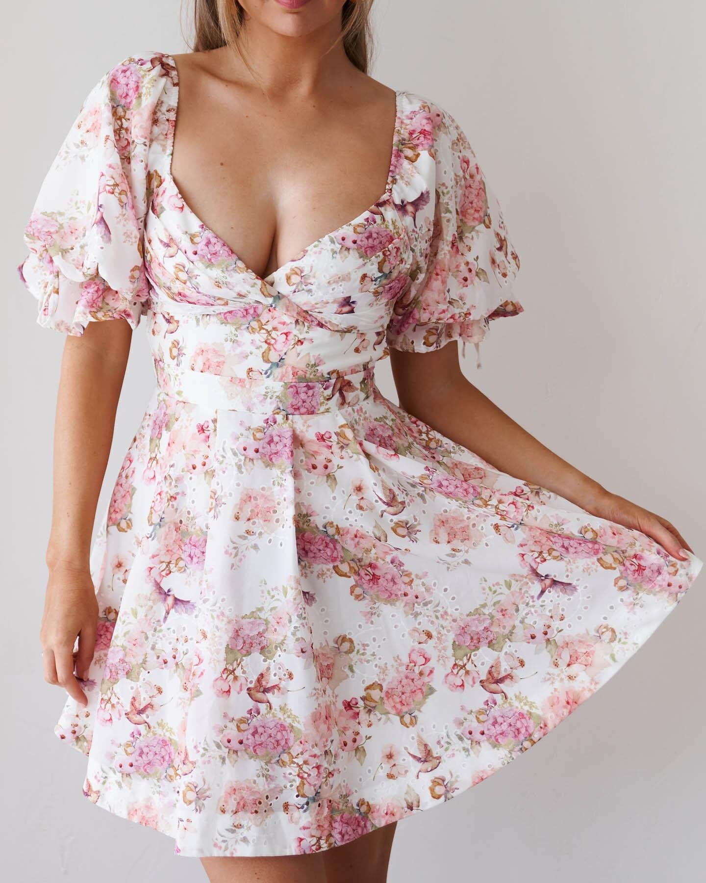 Antonia Dress-Pink Floral - Twosisters The Label