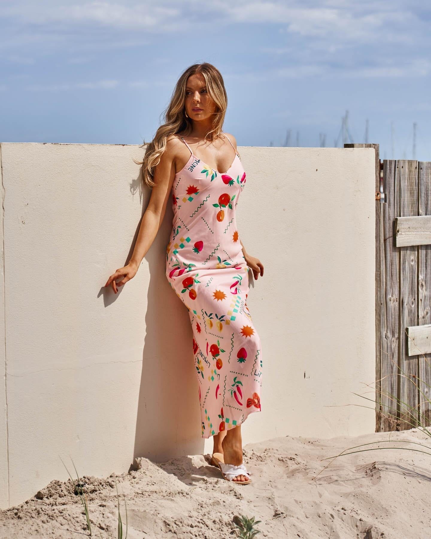 Peach 2025 print dress