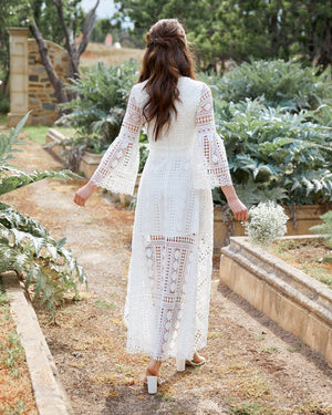 Twosisters The Label Boho High Low Dress White