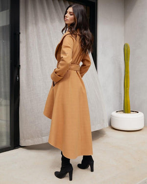Twosisters The Label Meryl High Low Coat Camel