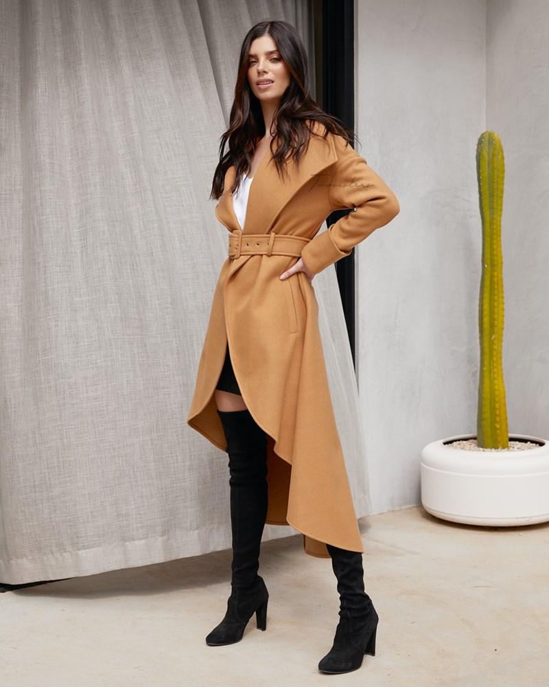 Twosisters The Label Meryl High Low Coat Camel