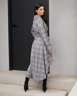 Twosisters The Label Meryl High Low Coat Checkered