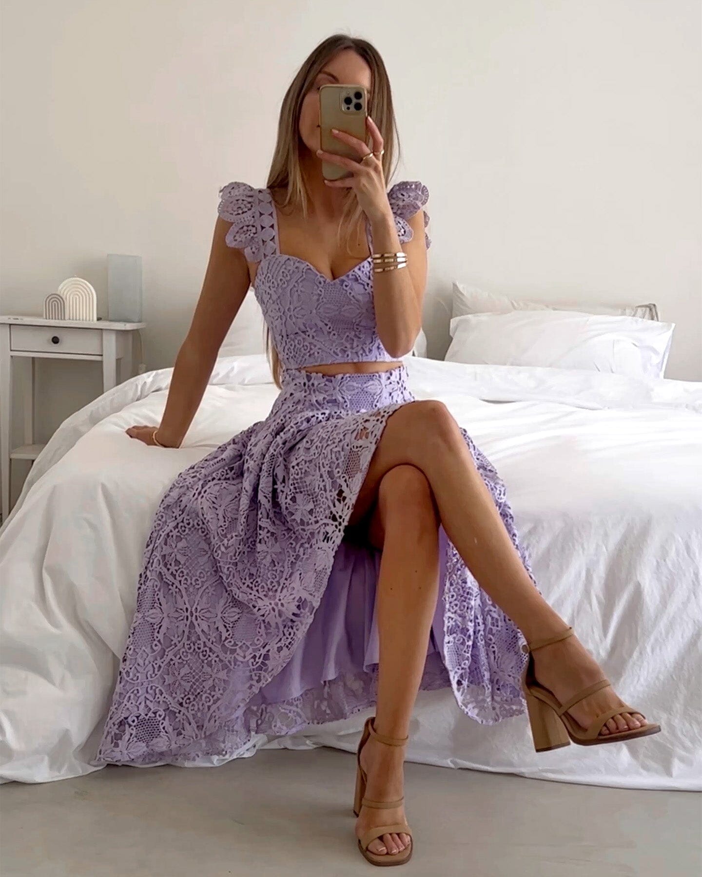 Purple two sales piece dress