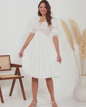 Alma Dress-White